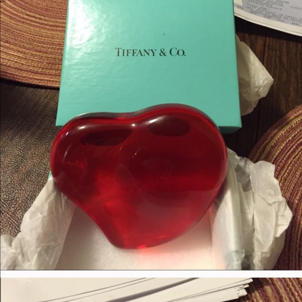Tiffany and Company rare red heart paperweight